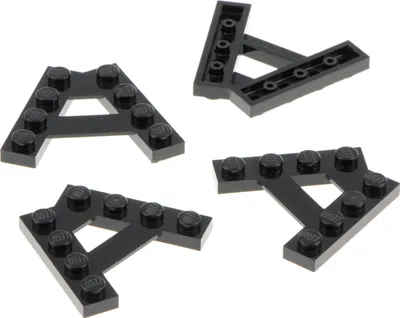 Produktbild von 4x Lego Keil Bau Platte modifiziert 1x4 schwarz schräg A Form 6054852 15706