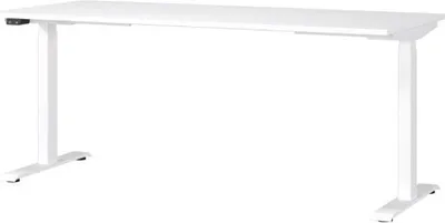 Image de GERMANIA JET Bureau blanc rectangulaire réglable en hauteur, piétement en T blanc 180,0 x 80,0 cm