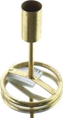 Produktbild von nature trends Stabkerzenhalter Goldfarben mit Fuß 15 cm - Metall