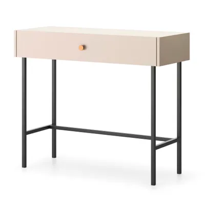Obrázek produktu pro BEAUTYSOFA | Toaletní stolek DALIA 93 cm, se zásuvkou, moderní toaletní stolek, konzolový stolek, psací stůl, kašmír