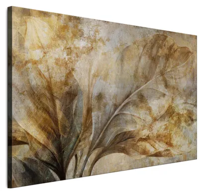 Produktbild von LUMASOUL Wandbilder Wohnzimmer Leinwandbild Blätter 13 90x60 cm1-teiliges Bild für Schlafzimmer Flur Büro und Küche modernes Foto-Motiv