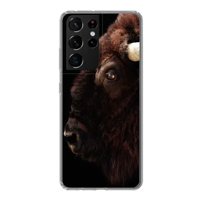 Produktbild von MuchoWow® Handyhülle Schutzhülle Hülle für Samsung Galaxy S21 Ultra Bison - Horn - Porträt Silikon Softcase Handy Hülle - Mobiltelefon