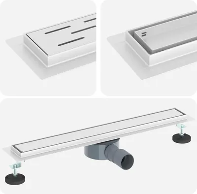Immagine prodotto di Scarico doccia 2-in-1 con sifone a 360° Argento 60 cm