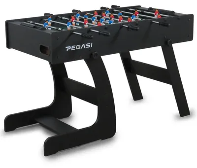 Produktbild von Pegasi Fußballtisch Foldy - Kickertisch Klappbar - Fussballtisch bis 14 Jahre - Indoor Tischkicker- Fußball Tischspiel - Fussballtisch - Foosball Table - Schwarz