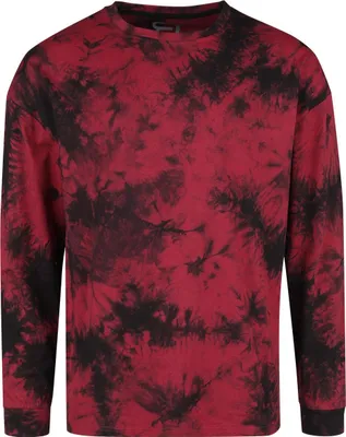 Produktbild von RED by EMP Herren schwarz/dunkelrotes Langarmshirt mit Batik-Waschung L