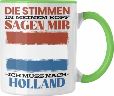 Produktbild von Trendation - Holland Niederlande Tasse Urlaub Heimat Geschenk Spruch Holländer Geschenkidee (Grün)