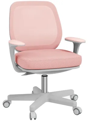 Image de Chaise de bureau avec dossier en mesh, chaise de bureau ergonomique, chaise pivotante, rose | 7 kg | Hauteur 44–56 cm | 55 x 48 x 82,5–94,5 cm