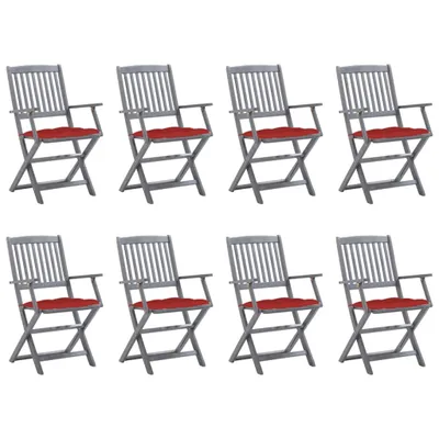 Produktbild von Design Klappbare Gartenstühle 8 Stk. mit Kissen Massivholz Akazie, Gartenstühle 2024 Neu