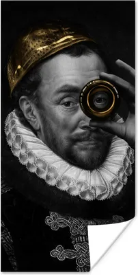 Produktbild von MuchoWow® Poster Kunst - Gold - Schwarz - Weiß 20x40 cm - Plakat - Foto