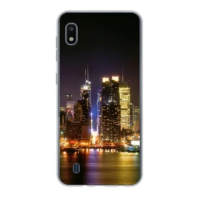 Produktbild von MuchoWow® Handyhülle Schutzhülle Hülle für Samsung Galaxy A10 New York - Skyline - Farben Silikon Softcase Handy Hülle - Schutzhülle