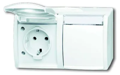 Produktbild von Busch-Jaeger 2084-0-0715, CEE 7/3, 2P+E, Weiß, IP44, 250 V, 16 A