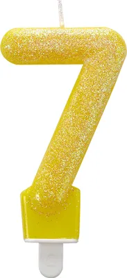 Produktbild von Glitzernde Tortenkerze 7 in Gelb
