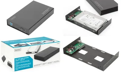 Produktbild von Digitus 3,5" SSD/HDD-Gehäuse, SATA 3 - USB 3.0, HDD / SSD-Gehäuse, 2.5/3.5", SATA, Serial ATA II, Serial ATA III, 5 Gbit/s, USB Anschluss, Schwarz