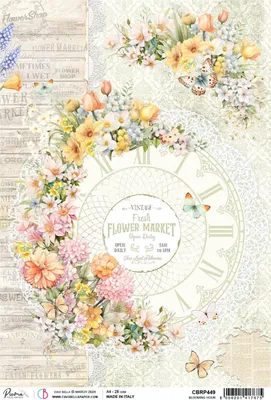 Produktbild von Motiv-Strohseide "Flower Shop - Flower Market", DIN A4