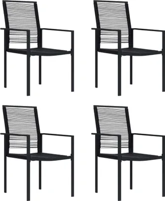 Produktbild von Gartenstühle 4 Stk. PVC Rattan Schwarz