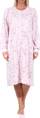 Produktbild von Elegantes frauliches Damen Nachthemd,105 cm Länge, Knopfleiste am Hals - 212 314 90 312 ; rosa , 48