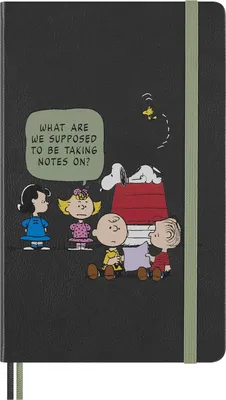 Produktbild von Moleskine Peanuts Gruppe Notizbuch limitierte Ausgabe, L/A5, liniert, fester Einband, Grau