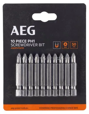Produktbild von 50-mm-PH1-Philips-Schraubendreherbits, 10 Stück. AEG ASDPH15010