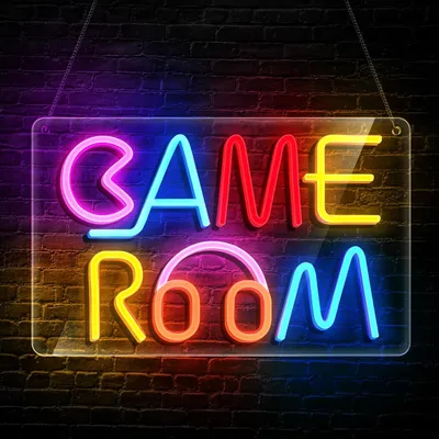 Produktbild von Game Room LED-Neonschild,Dimmbar Wanddekoration,LED Neon Sign,Wandleuchte,USB Neonschild,Acryl Panel mit USB,Gaming Zimmer,Schlafzimmer,Geschenke Deko