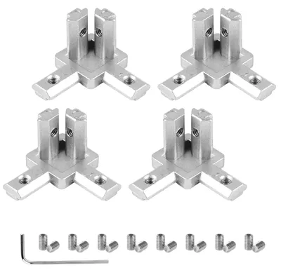 Productafbeelding van Solidchoice - Set van 4 Aluminium Hoekverbindingen voor Profielen