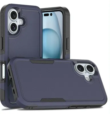 Produktbild von Mobigear Heavy Armor iPhone 16 Hülle Hardcase Backcover Stoßfest - Dunkelblau