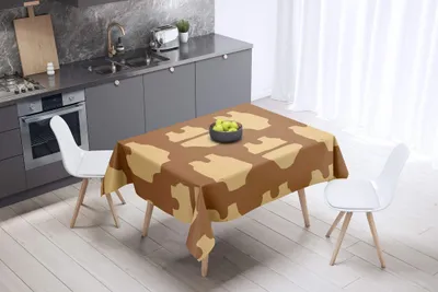 Tischdecke, Anti-Schimmel, 100% Polyester, 140x140 cm, Braun