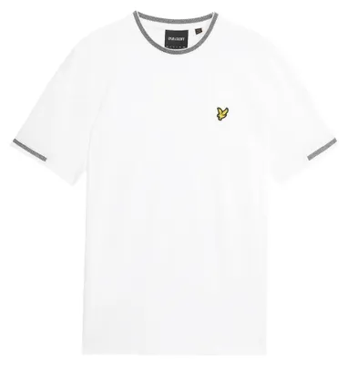 Produktbild von Lyle & Scott - T-Shirt für Herren, Mit kontrastfarbenen Streifen, klein gemustert GT31058 (S) (Weiß/Schwarz)