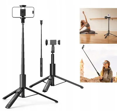 Image de Trépied et perche à selfie 154 cm 2-en-1 + télécommande 10 m avec support pour téléphone / Ulanzi / SK27 / SKU : S017