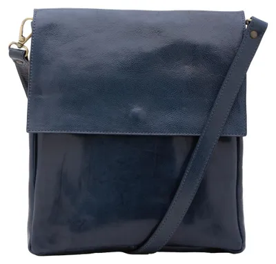 Image de Sac bandoulière pour homme, en cuir de vachette véritable, fermeture magnétique, fabriqué en Italie