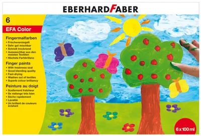 Image de EBERHARD FABER Peinture au doigt EFA Color, étui carton de 6 pièces