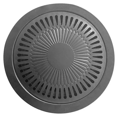 Image de Poêle à barbecue coréenne en fonte, facile à nettoyer et antiadhésive, ronde, pour la cuisine à l'intérieur comme à l'extérieur