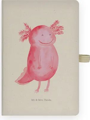 Produktbild von Mr. & Mrs. Panda Kladde Axolotl Glücklich - Transparent - Geschenk, Lebensfroh, Skizzenbuch, Lurch, Gedankenbuch, Adressbuch, notizbuch, Gute Laune, Motivation, Tagebuch