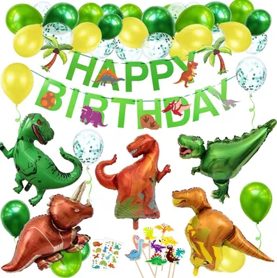 Produktbild von 5pcs Geburtstagsdeko Jungen, Dino Geburtstag Deko, Dinosaurier Kinder