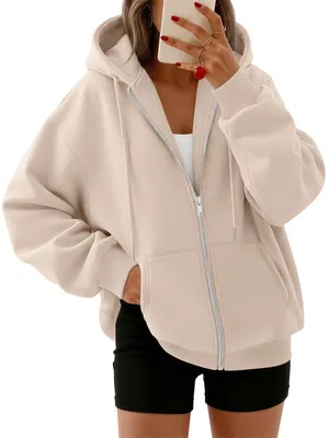 Produktbild von Trendy Queen Damen-Kapuzenpullover mit Reißverschluss, langärmelig, Sweatshirts,