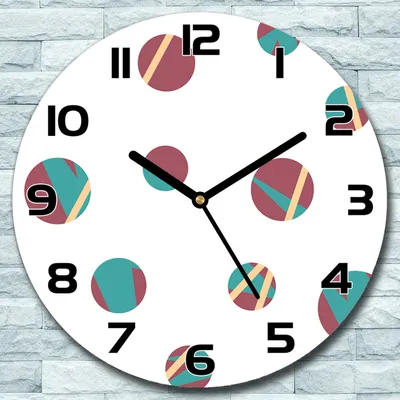 Produktbild von Wanduhr aus Glas Rund fi 30 Geometrischer Kreis Quarz Deko Schlafzimmer Büro