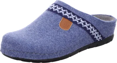 Produktbild von Rohde Damen Pantoffel Hausschuh Filz bestickt Keilabsatz Weite H Rodigo-40 6035, Größe:38 EU, Farbe:Blau