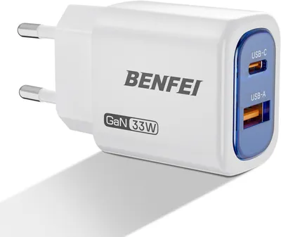 Produktbild von BENFEI 33W USB C Ladegerät GaN II, 2-Port PD 3.0 PPS Schnellladegerät mit USB-A & USB-C, USB C Power Adapter für 17/16/1