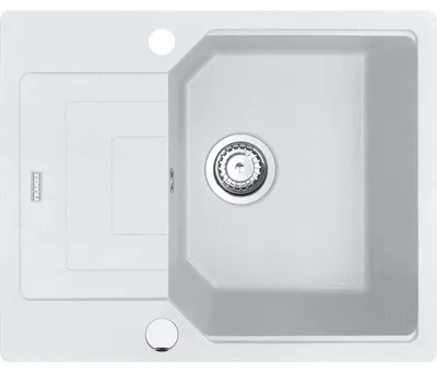Obrázok produktu pre Drez FRANKE URBAN UBG 611-62 vo farbe GLACIER so stredovým voličom z nehrdzavejúcej ocele / Rozmer výrezu 600 x 480 mm R15 / Granitový drez