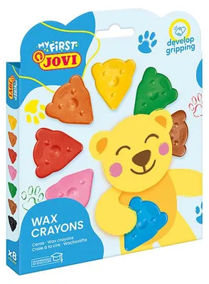 Produktbild von Jovi 948, 8 Stück(e), Schwarz, Blau, Braun, Grün, Orange, Pink, Rot, Gelb, Mehrfarbig, Dreieck, Spitz, Wachs