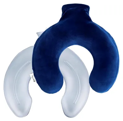 Produktbild von Nackenwärmflasche mit Fleece Bezug blau - Großes Wärmekissen für Nacken, Schulter & Rücken I Wärmflasche mit flauschigen Fleece Bezug 1,5L (Blau, 1.5L)