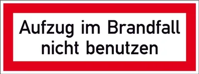 Produktbild von Brandschutzschild Folie B297xH105 mm, Aufzug im Brandfall n.b. langnachleuchtend