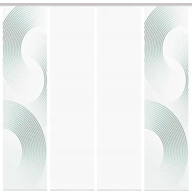 Produktbild von BEXON Schiebegardine, Halbkreismotiv, halbtransparent, 260x60 cm