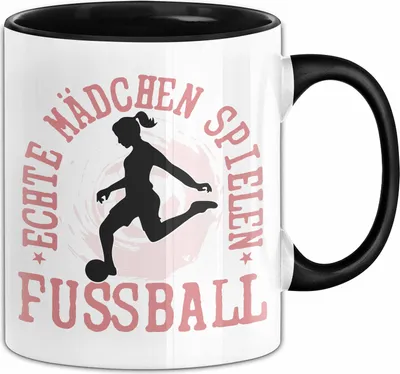 Produktbild von Mädchen Fußball Tasse Geschenk Echte Mädchen Spielen Fußball Frauen-Fussball (Schwarz)
