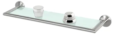 Immagine prodotto di bremermann serie bagno PIAZZA - mensola in vetro con cornice, mensola in vetro, mensola da bagno in vetro e acciaio inox, opaca