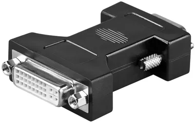 Immagine prodotto di Goobay 68029 Adattatore analogico DVI/VGA, nichelato, presa DVI-I dual-link (24+5 pin), nero - Presa DVI-I dual-link (24+5 pin) > spina VGA (15 pin)