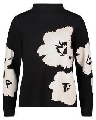 Produktbild von Strickpullover Kurz 1/1 Arm 9911 Patch Black/Cream Größe 40