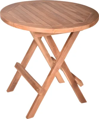 Produktbild von Gartentisch NELLE rund - Teak, Teakbraun, 50x50x51cm | Garten Beistelltisch Wetterfest Outdoor Tisch