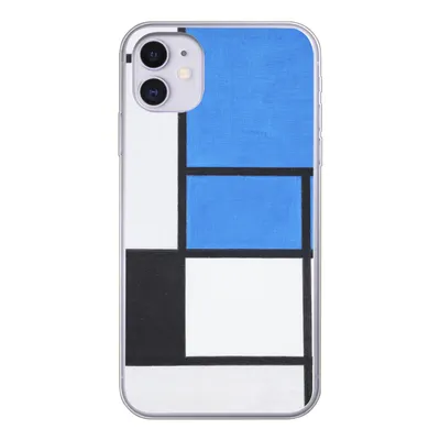 Produktbild von MuchoWow® Handyhülle Schutzhülle Hülle für iPhone 11 Komposition mit Blau, Rot, Schwarz, Gelb und Grau - Piet Mondrian Silikon Softcase Handy Hülle - Handytasche