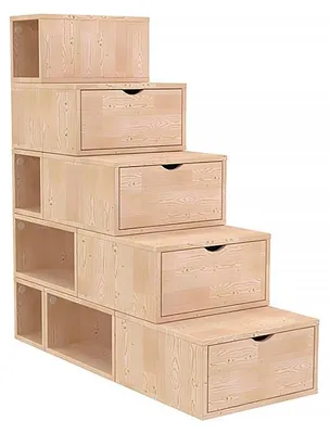 Produktbild von Treppenregal 125 cm - Roh (ohne Lack)