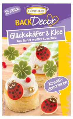 Obrázek produktu pro Čokoládové dekorace Günthart broučci pro štěstí a šamroky 14g